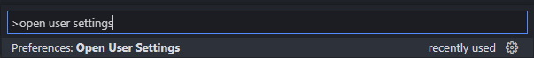 Opening user settings in VSCode